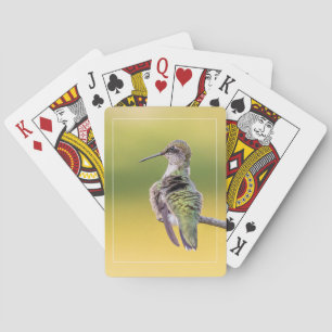 Hummingbird On Alert   Poker Cards