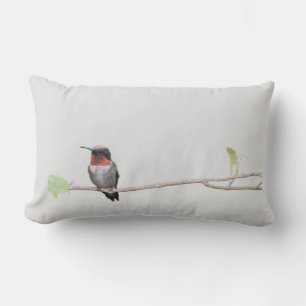 Hummingbird on Branch Lumbar Pillow