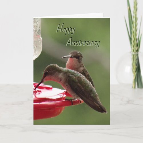 Hummingbird on feeder_any Couple Card