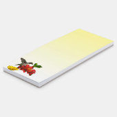Hummingbird on Flowers Magnetic Fridge Notepad (Angled)