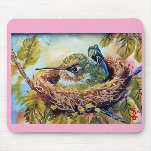 Hummingbird on Nest Mouse Pad