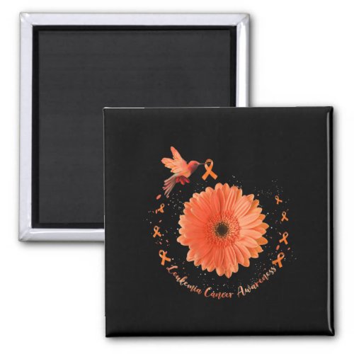 Hummingbird Orange Sunflower Leukemia Cancer Aware Magnet