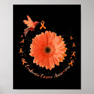 Hummingbird Orange Sunflower Leukemia Cancer Aware Poster