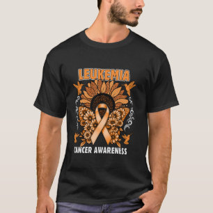 Hummingbird Orange Sunflower Leukemia Cancer Aware T-Shirt