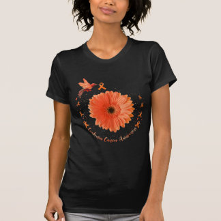 Hummingbird Orange Sunflower Leukemia Cancer Aware T-Shirt