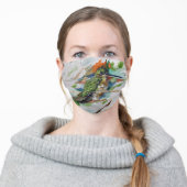 Hummingbird original painting watercolor face mask (Worn)