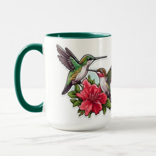 Hummingbird Pair Hibiscus Mug