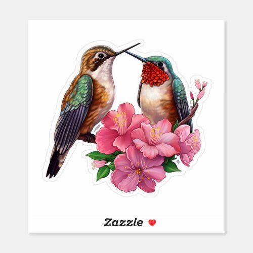 Hummingbird pair sticker