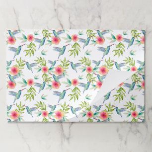 Hummingbird Paper Placemats, Floral Garden Party Pad