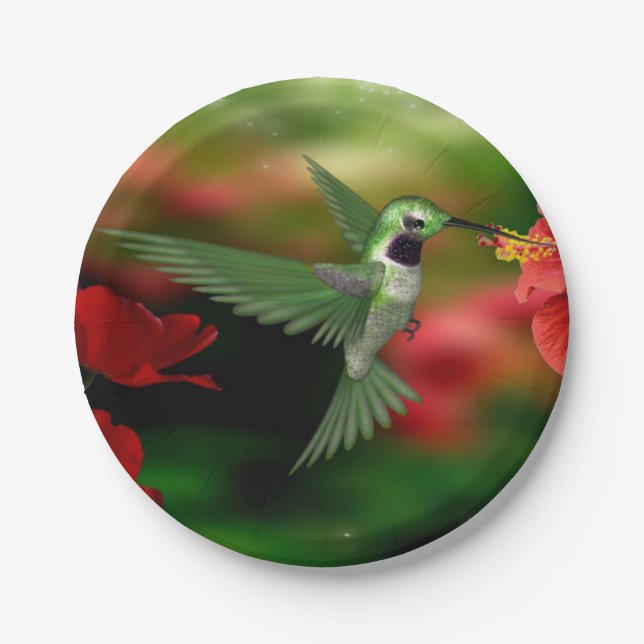 Hummingbird paper plate (Front)