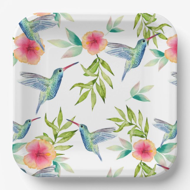 Hummingbird  paper plates (Front)
