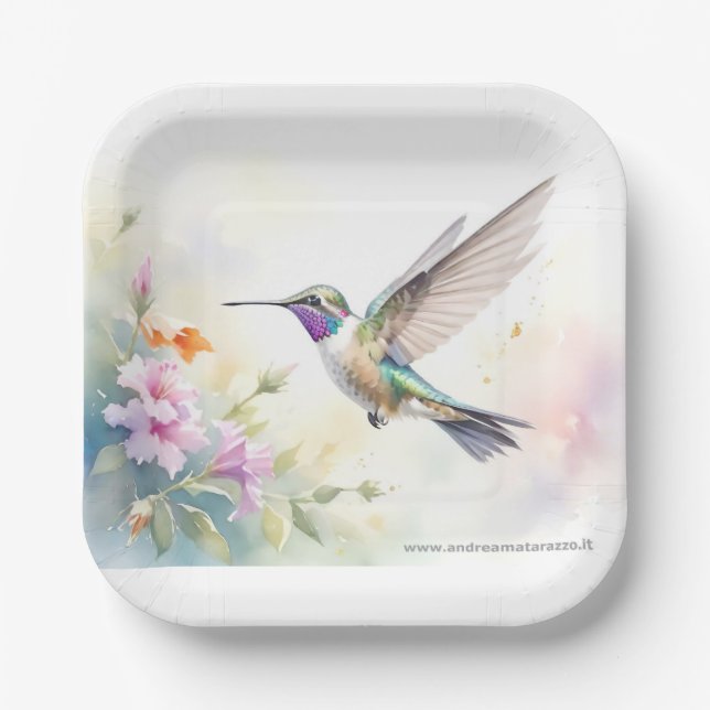 Hummingbird Paper Plates (Front)