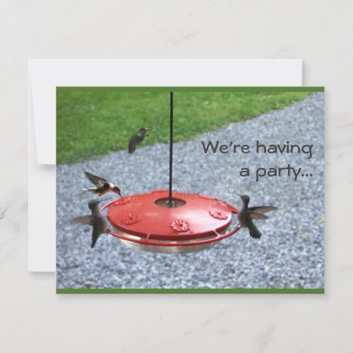 Hummingbird party invitation