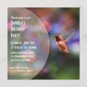 Hummingbird Party Invitations