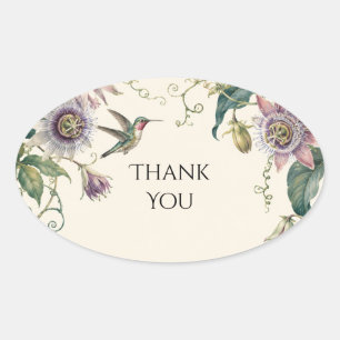 Hummingbird Passion Flower Wedding Sticker