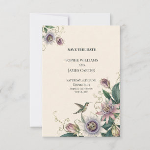 Hummingbird Passionflower Save the Date Card