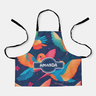 Hummingbird Pastel Colorful Personalized Pattern Apron