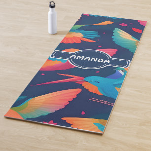 Hummingbird Pastel Colorful Personalized Pattern Yoga Mat