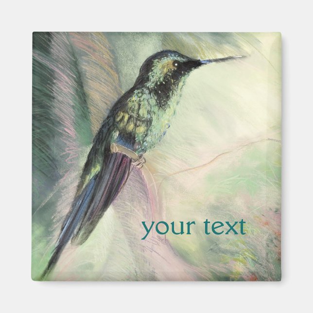 Hummingbird Pastel Fine Art Magnet (Front)