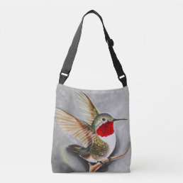 Hummingbird Pastel Grey Crossbody Bag