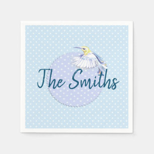 Hummingbird Patch over Polka Dots Napkins