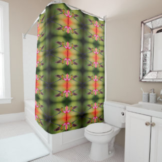 Hummingbird pattern shower curtain