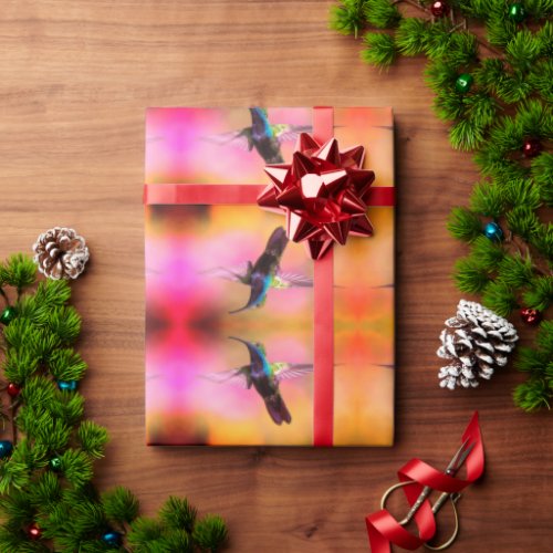 Hummingbird pattern wrapping paper