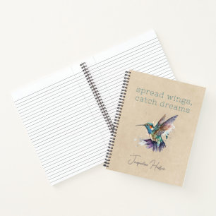 Hummingbird Personalized Motivational Watercolor Notebook