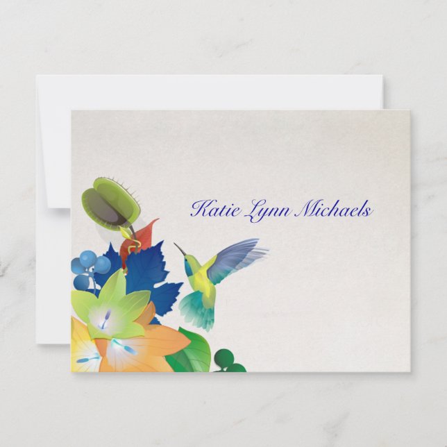 Hummingbird Personalized Notecard (Front)