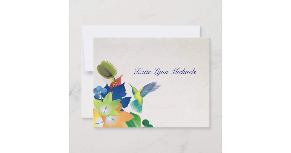 Hummingbird Personalized Notecard | Zazzle