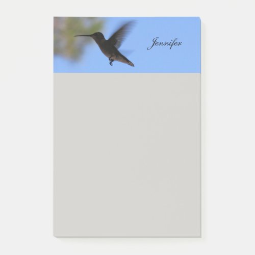 Hummingbird Personalized Post it Notes 4x6