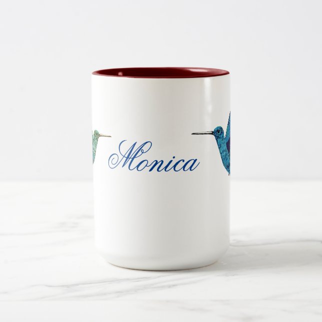 Hummingbird Personalized Two-Tone Coffee Mug (Center)