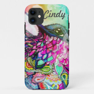 Hummingbird Personalized Zen Tangle Art iPhone 11 Case