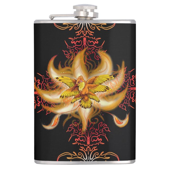 Hummingbird Pheonix Flask (Front)