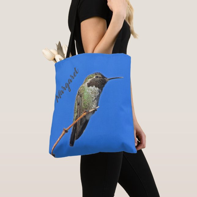 Hummingbird Photo Nature Lover Small Colorful Bird Tote Bag (Close Up)