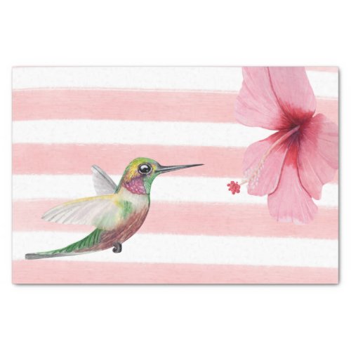 Hummingbird Pink and White Tissue Paper