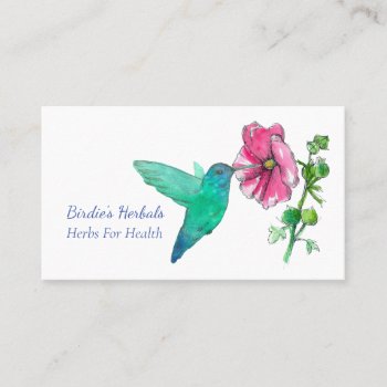 Hummingbird Pink Petunia Flower Herbalist Herbs Business Card by CountryGarden at Zazzle