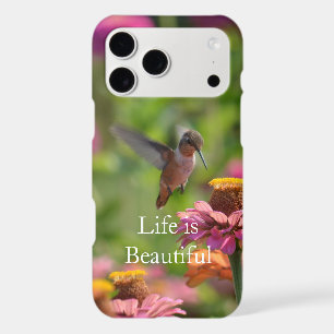 Hummingbird Pink Zinnia Flowers (photo by me) iPhone 17 Pro Max Case