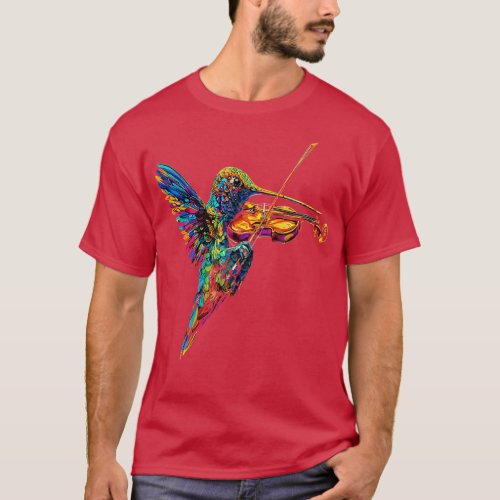 Hummingbird Playing Violin T_Shirt