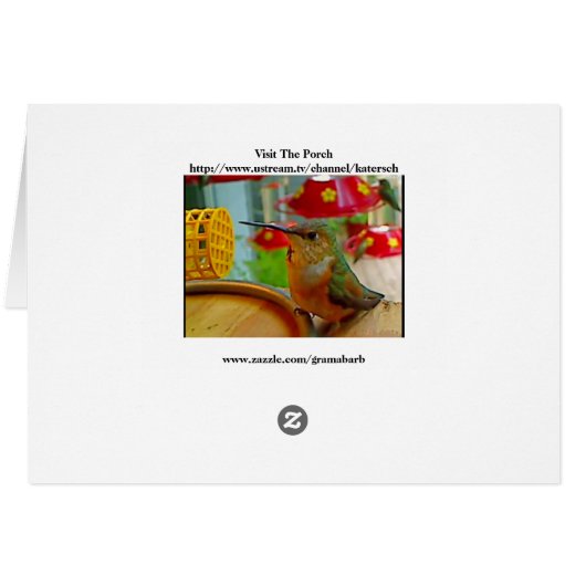 Hummingbird Porch Card (Back Horizontal)