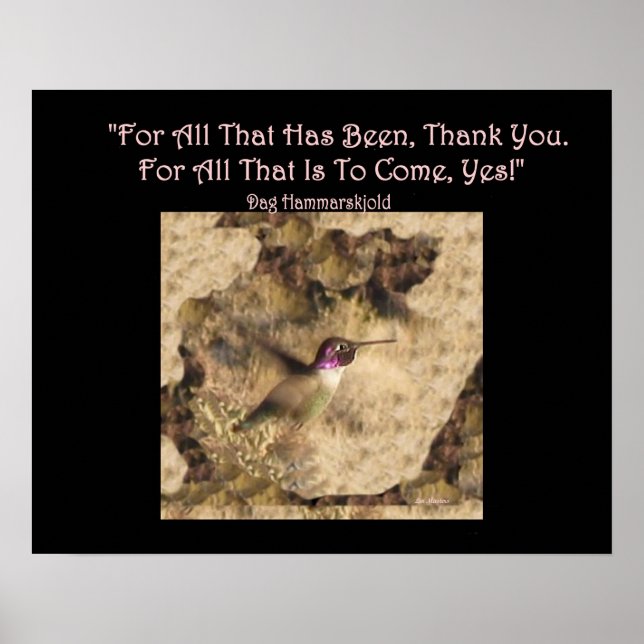 Hummingbird Poster ... Thank You and Yes! (Front)