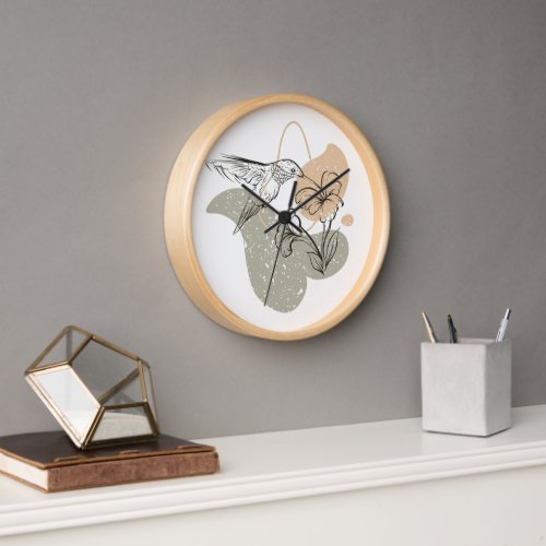 Hummingbird Printed Clock