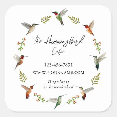 Hummingbird Product Sticker for small businesses