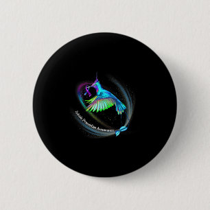 Hummingbird Purple Blue Ribbon Suicide Prevention Button