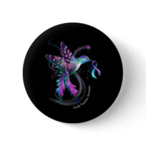 Hummingbird Purple Blue Ribbon Suicide Prevention  Button