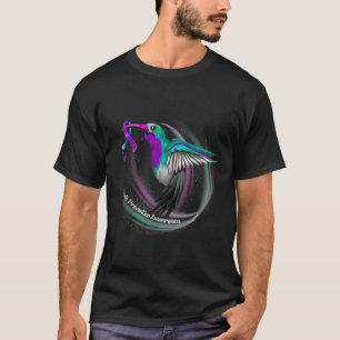 Hummingbird Purple Blue Ribbon Suicide Prevention T-Shirt