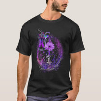 Hummingbird Purple Ribbon Cystic Fibrosis Awarenes T-Shirt