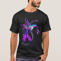 Hummingbird Purple Ribbon Pancreatic Cancer T-Shirt