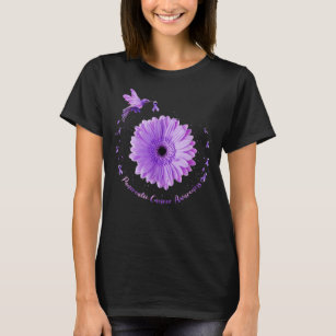 Hummingbird Purple Sunflower Pancreatic Cancer Awa T-Shirt