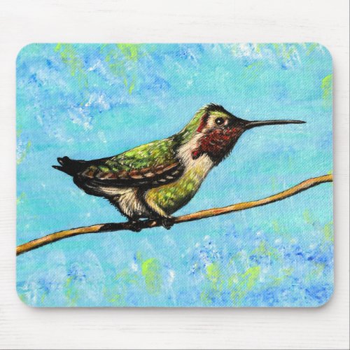 Hummingbird Ready to Fly Painting Mouse Pad